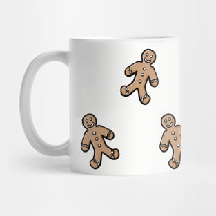 Simple cute cartoon gingerbread man pattern autumn winter digital design illustration Mug